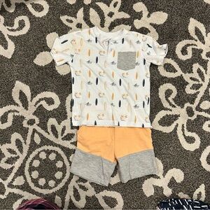 Kids' Surfboard Print T-Shirt and Shorts Set